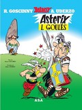 Image shows a sample cover of an Asterix album in Mirandese.